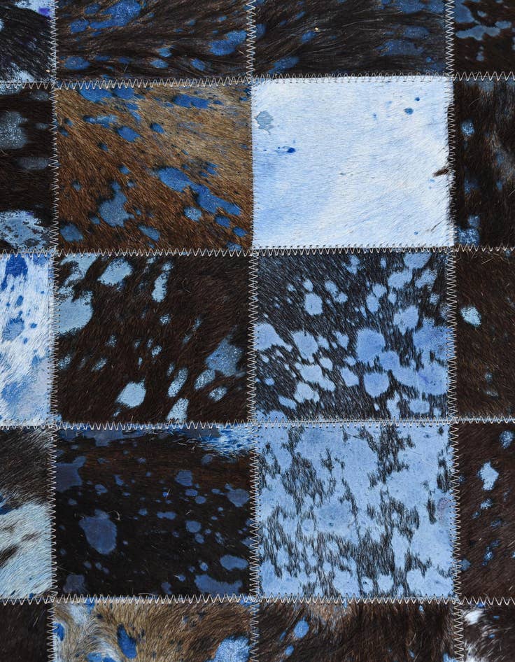 Detail image of  4' 7 x 6' 6 Cowhide Leather Rug