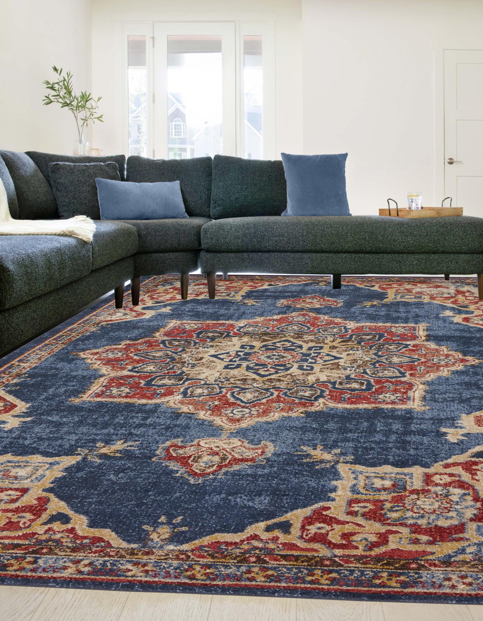 Dark Blue 8' x 10' Eden Rug | Rugs.com