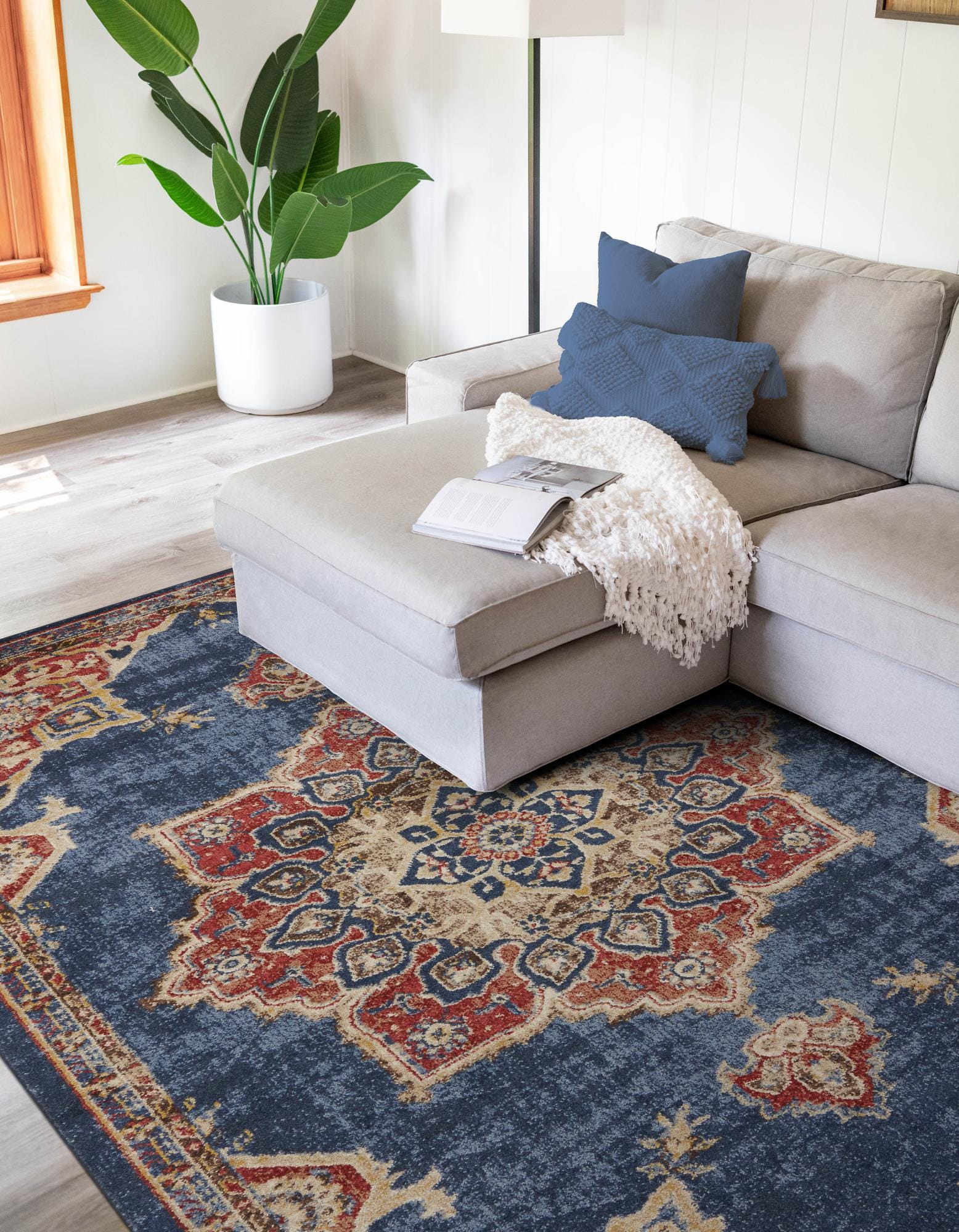 Dark Blue 8' x 10' Eden Rug | Rugs.com