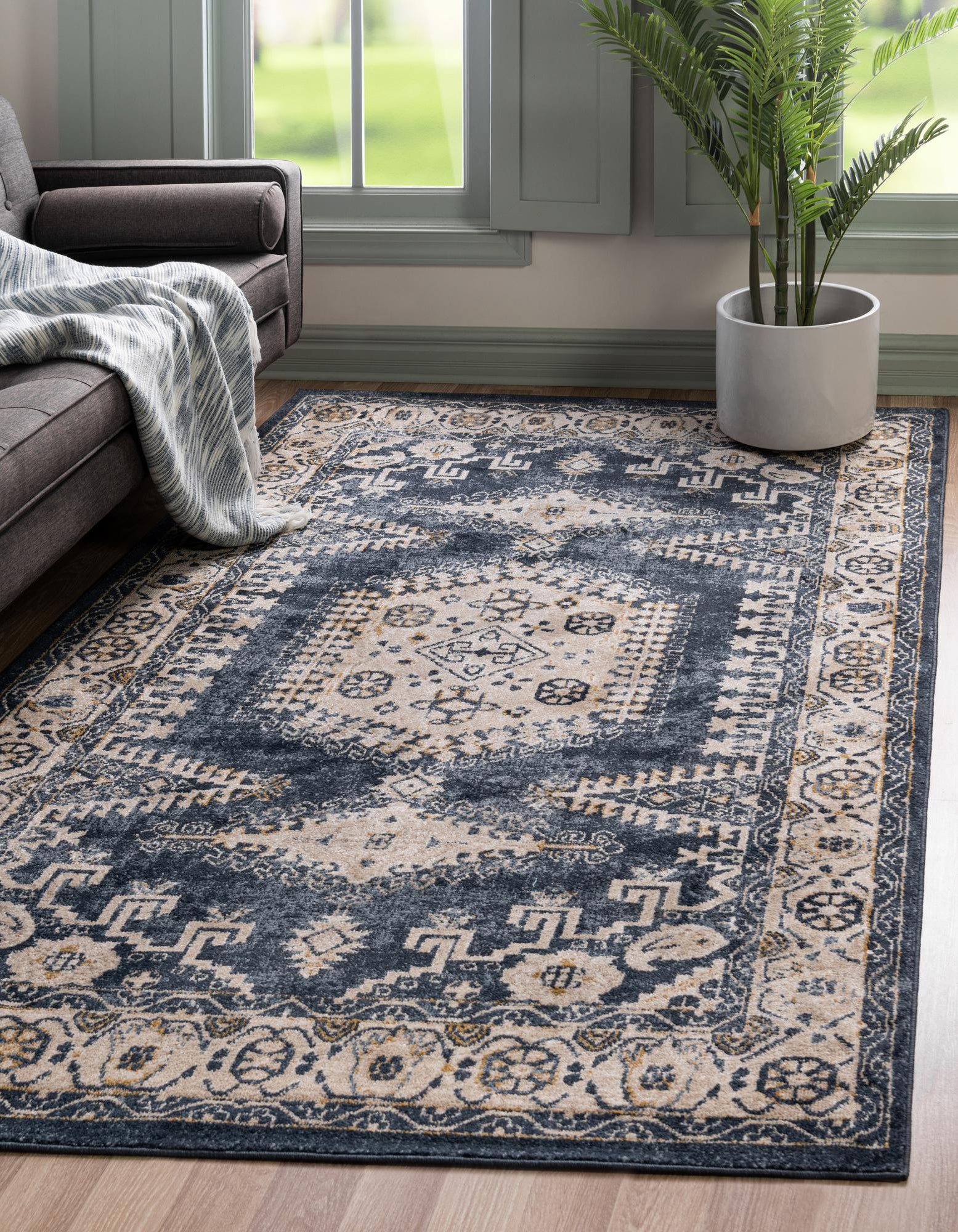 Dark Blue 8' x 10' Eden Rug | Rugs.com