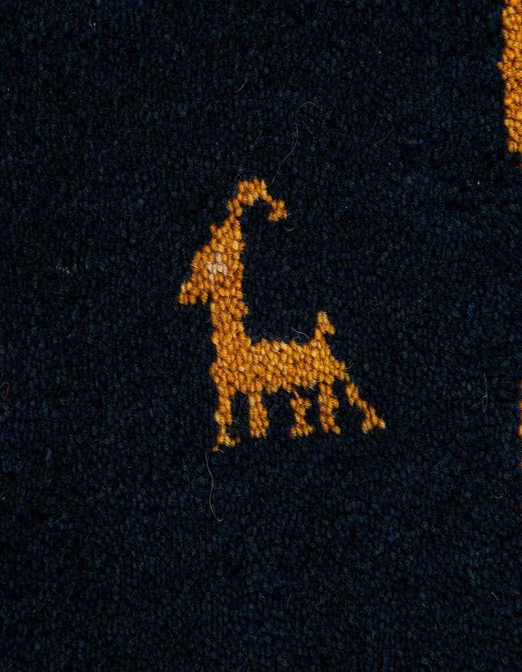 Detail image of  3' x 4' 11  Hand Knotted Gabbeh Wool Rug