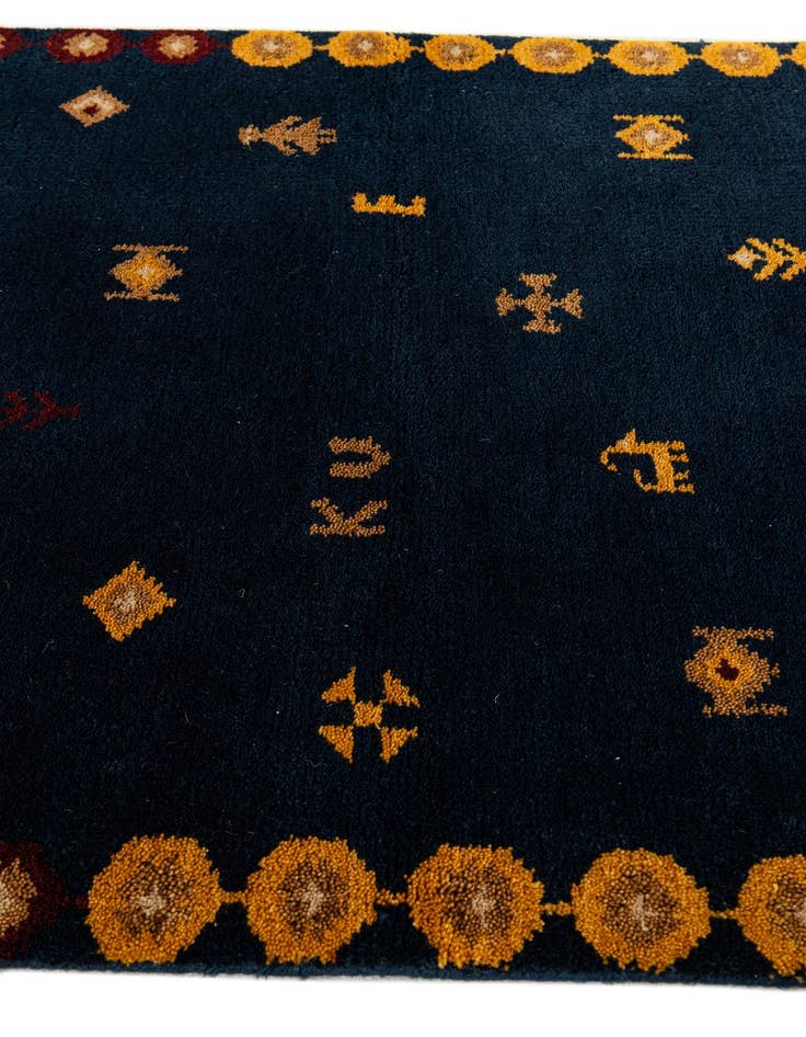 Detail image of  3' x 4' 11  Hand Knotted Gabbeh Wool Rug