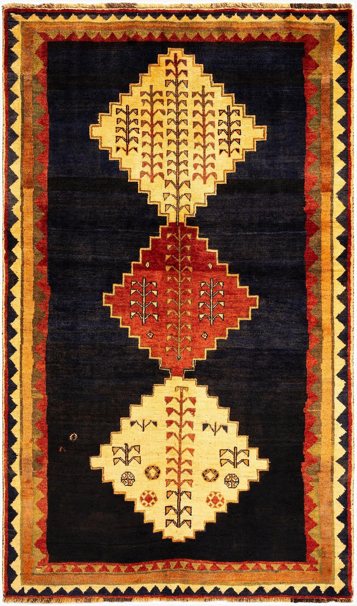  4' 8 x 7' 10 Gabbeh Wool Rug
