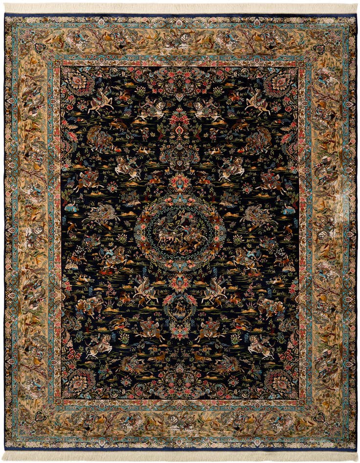 Detail image of  8' x 11' 4 Ghom Design Rug