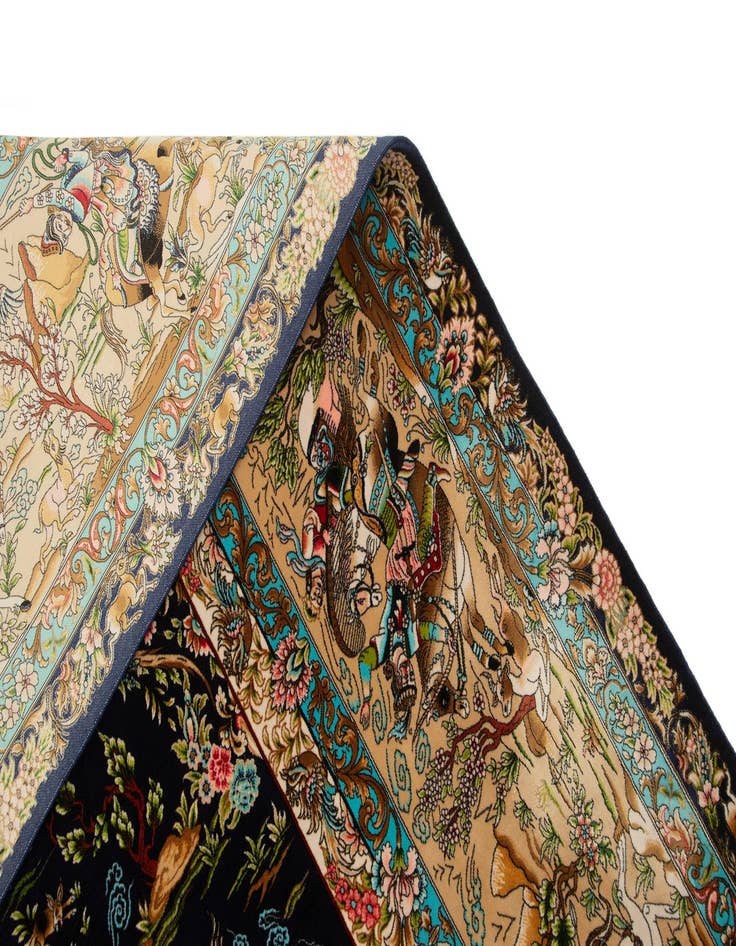 Detail image of  8' x 11' 4 Ghom Design Rug