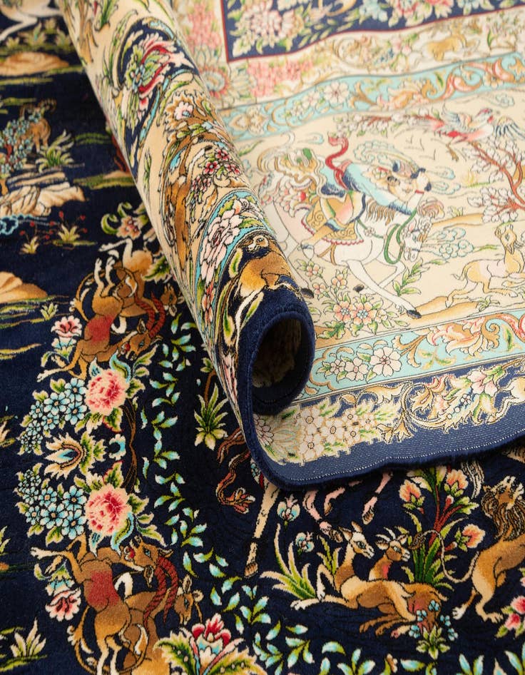 Detail image of  8' x 11' 4 Ghom Design Rug