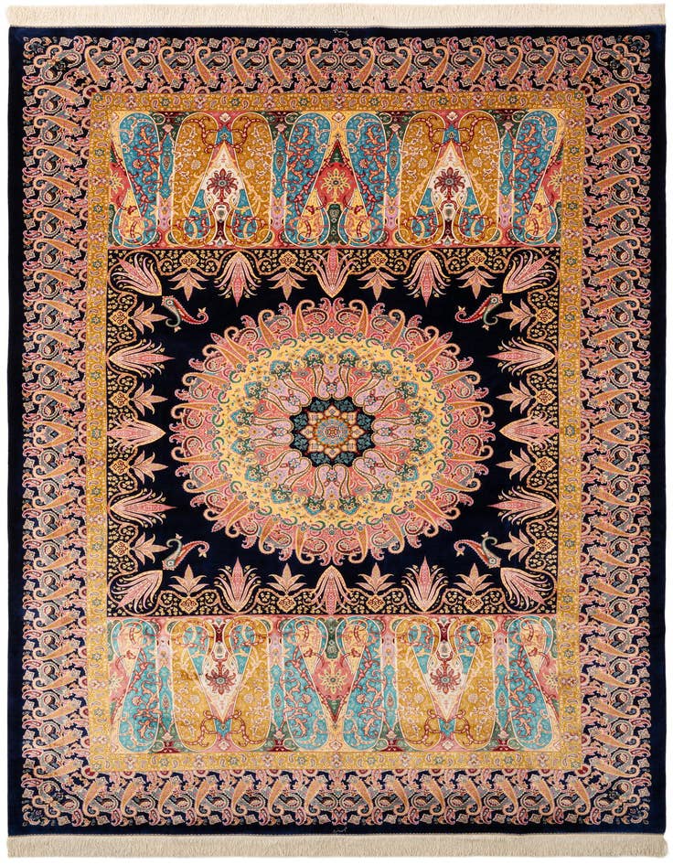 Detail image of  6' 7 x 9' 10 Ghom Design Rug