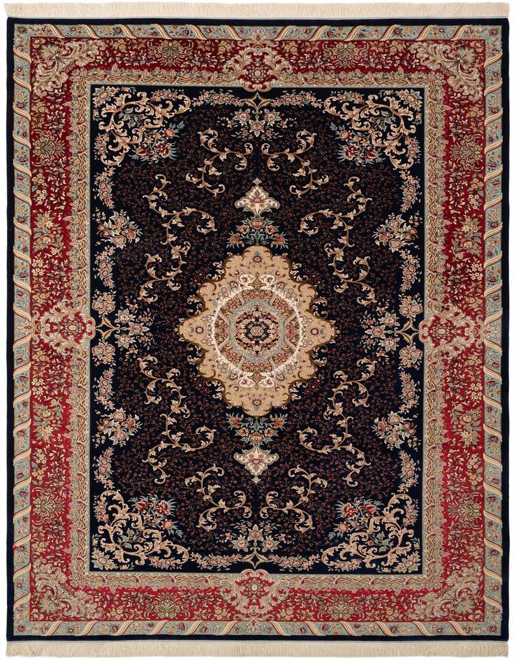 Detail image of  6' 5 x 9' 6 Ghom Design Rug