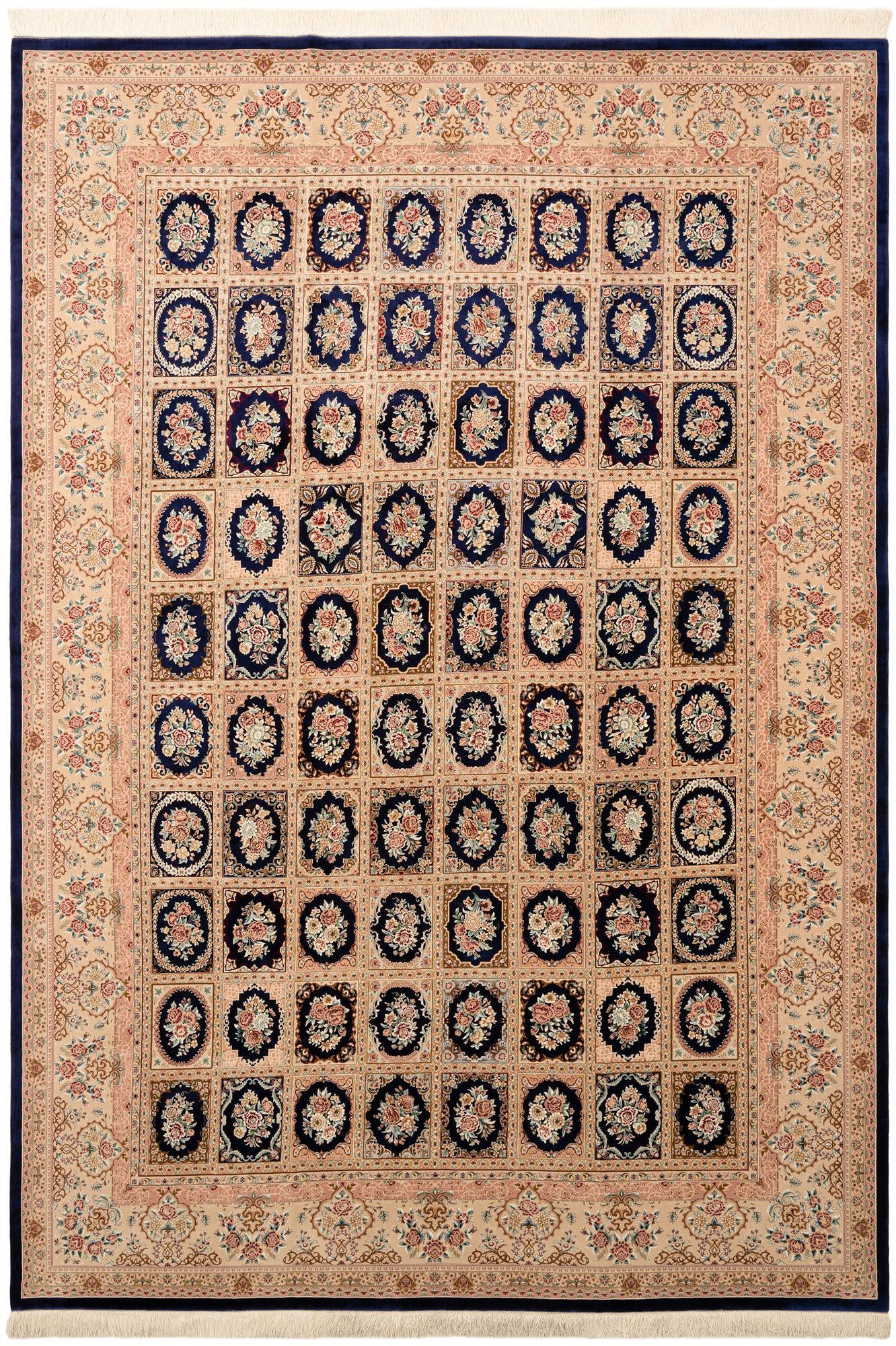  8' x 11' 3 Ghom Design Rug