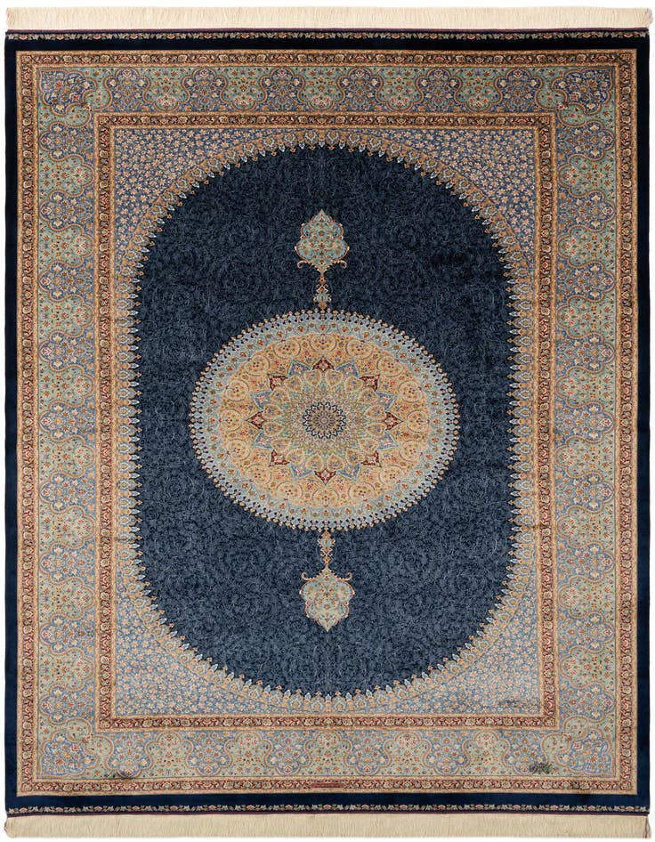 Detail image of  6' 6 x 9' 8 Ghom Design Rug