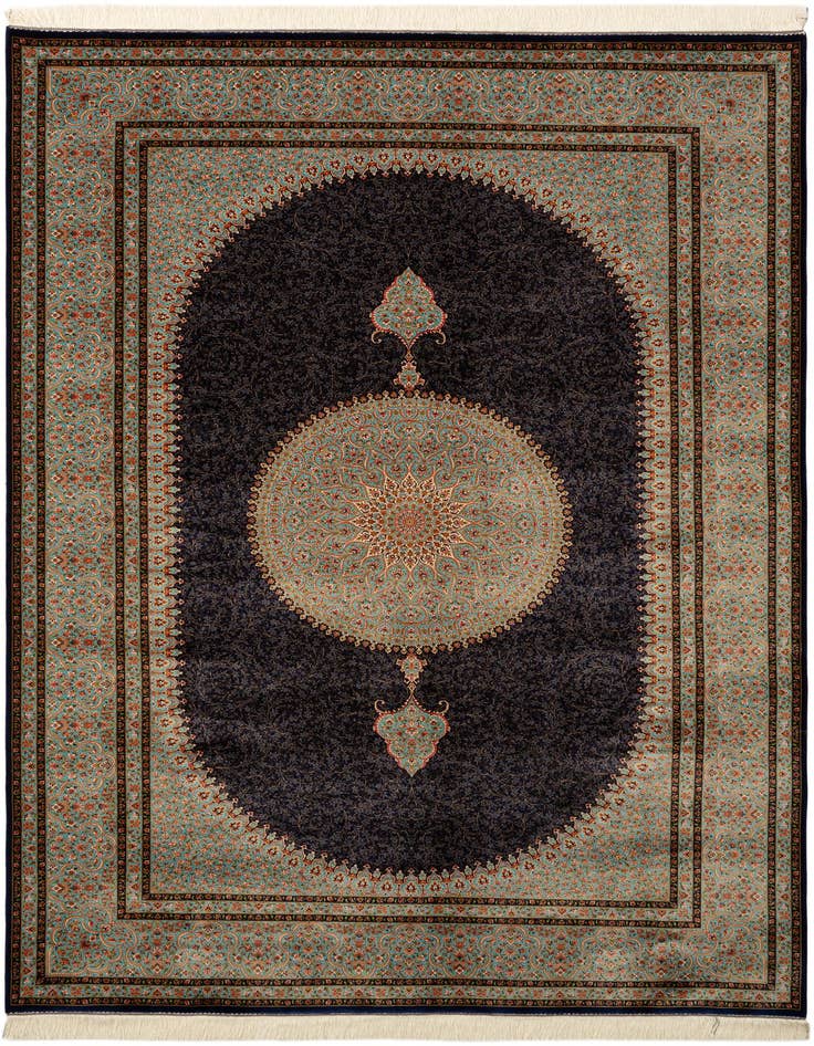 Detail image of  6' 6 x 9' 9 Ghom Design Rug