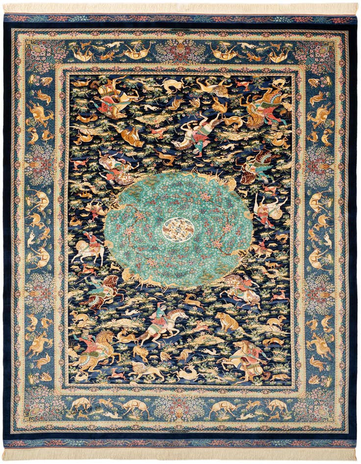 Detail image of  6' 6 x 9' 7 Ghom Design Rug