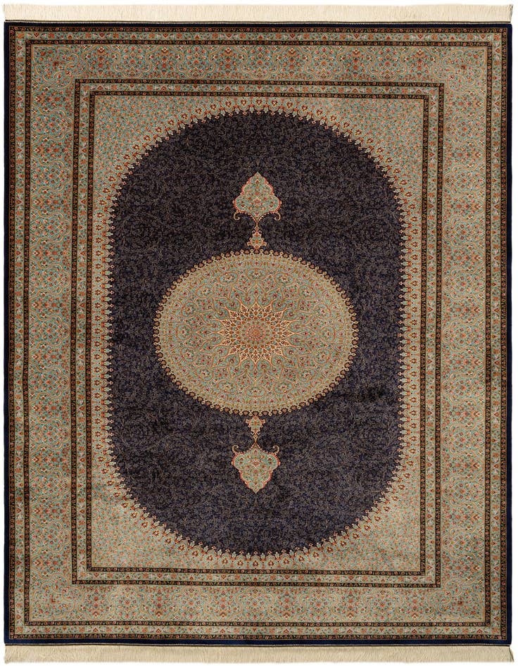 Detail image of  6' 6 x 9' 9 Ghom Design Rug