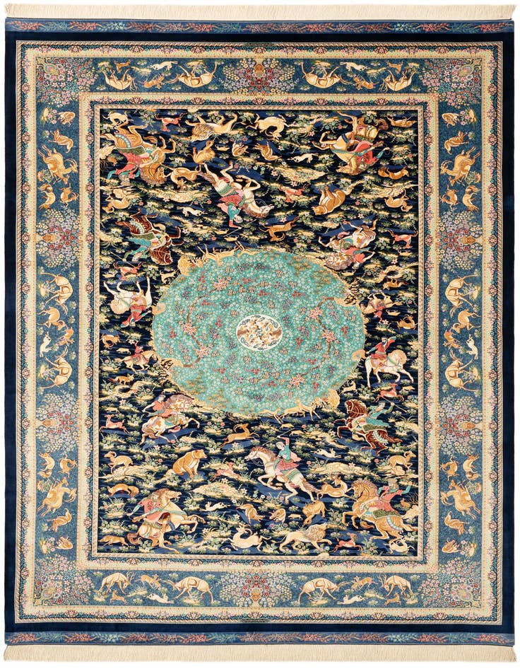 Detail image of  6' 6 x 9' 8 Ghom Design Rug