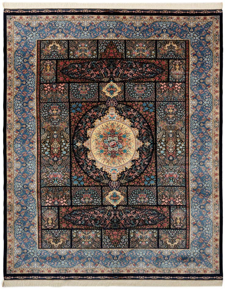 Detail image of  6' 7 x 9' 7 Ghom Design Rug