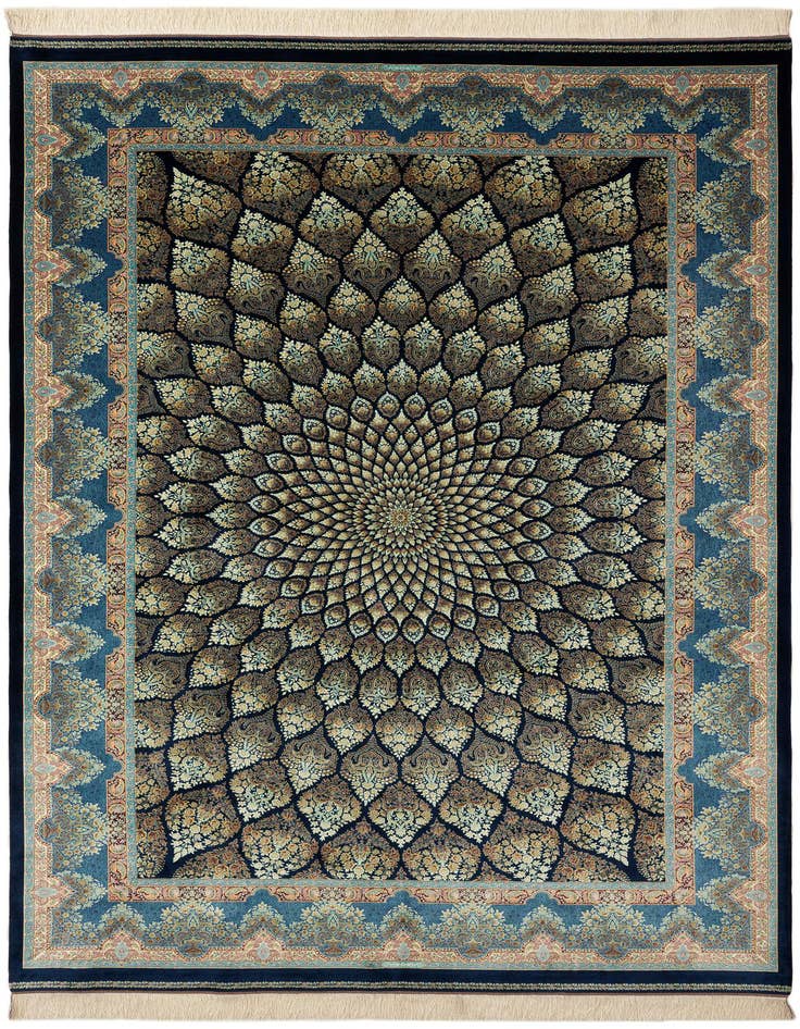 Detail image of  6' 6 x 9' 9 Ghom Design Rug