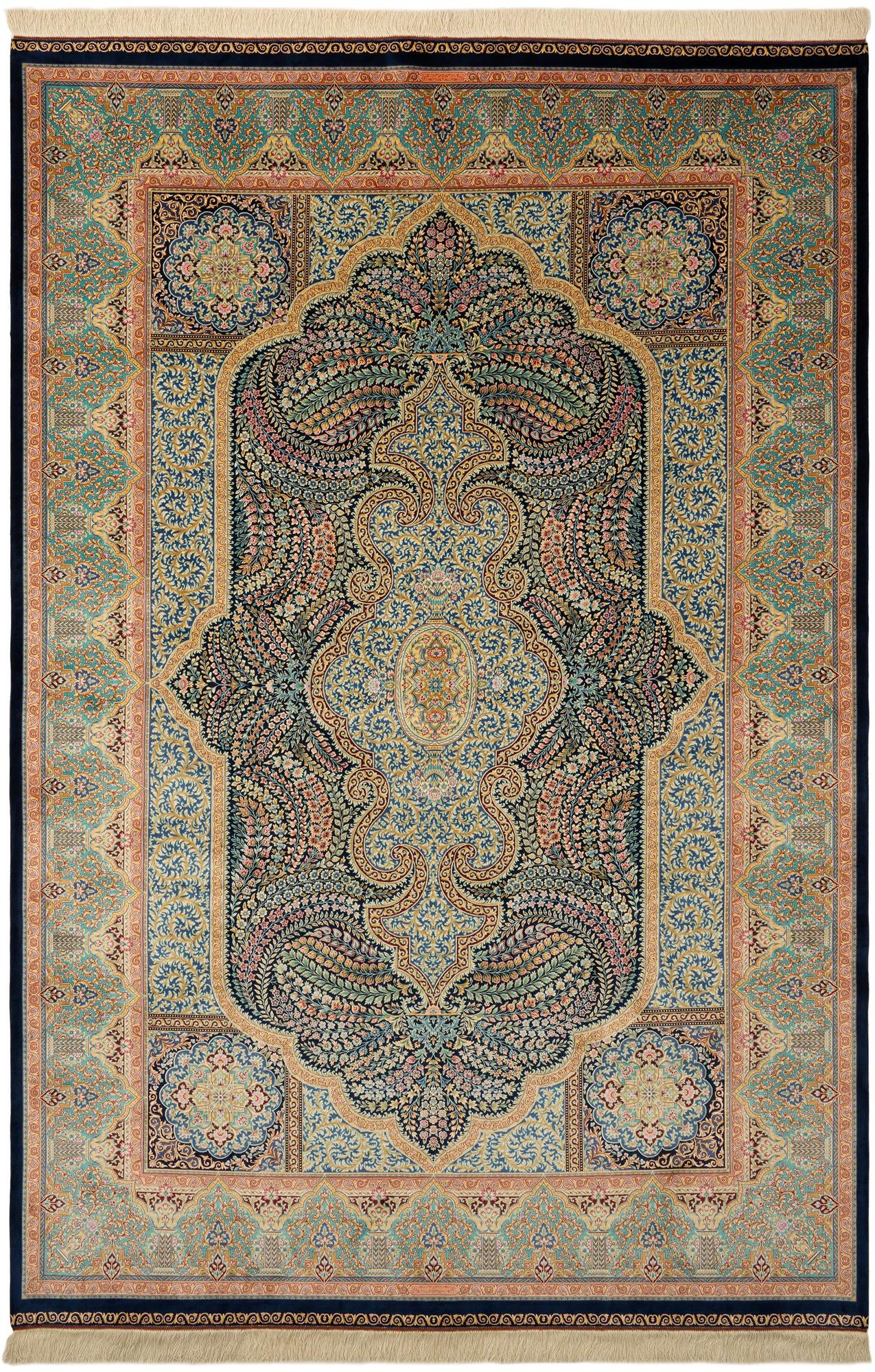 6' 6 x 9' 8 Ghom Design Rug