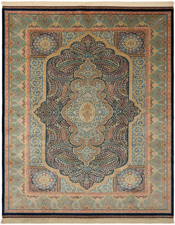 Detail image of  6' 6 x 9' 8 Ghom Design Rug