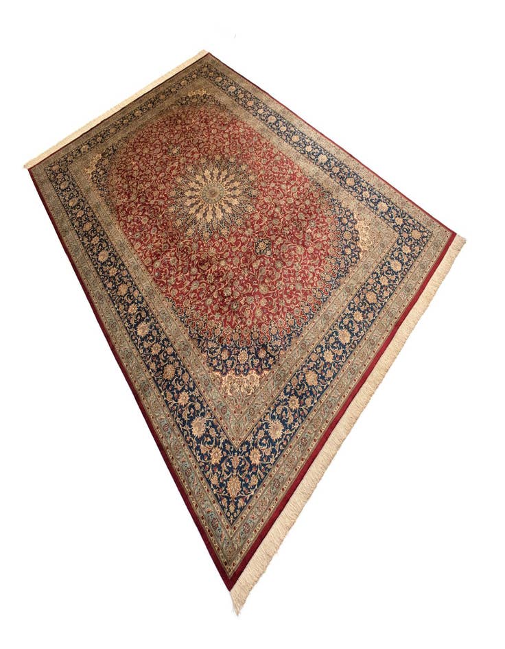 Detail image of  8' 1 x 11' 6 Ghom Silk Rug