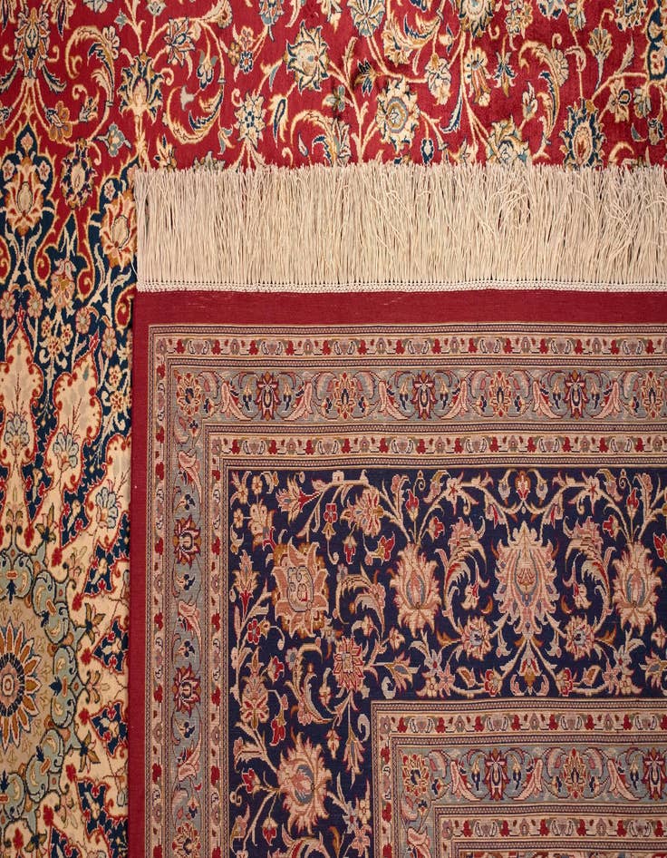 Detail image of  8' 1 x 11' 6 Ghom Silk Rug