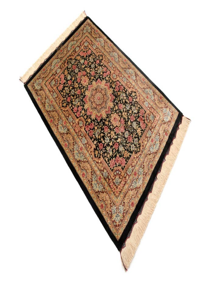 Detail image of  2' 7 x 3' 10 Ghom Silk Rug