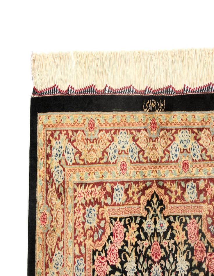 Detail image of  2' 7 x 3' 10 Ghom Silk Rug