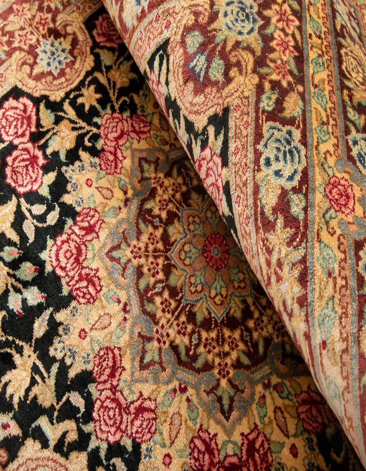 Detail image of  2' 7 x 3' 10 Ghom Silk Rug