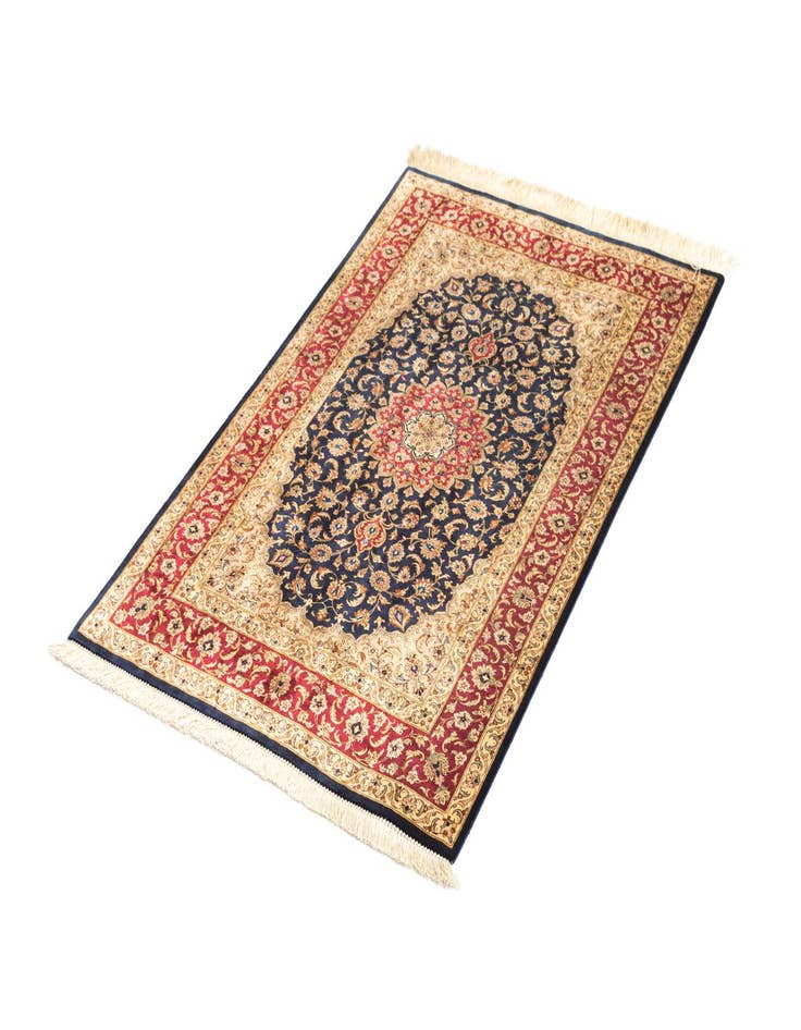 Detail image of  2' 7 x 4' Ghom Silk Rug