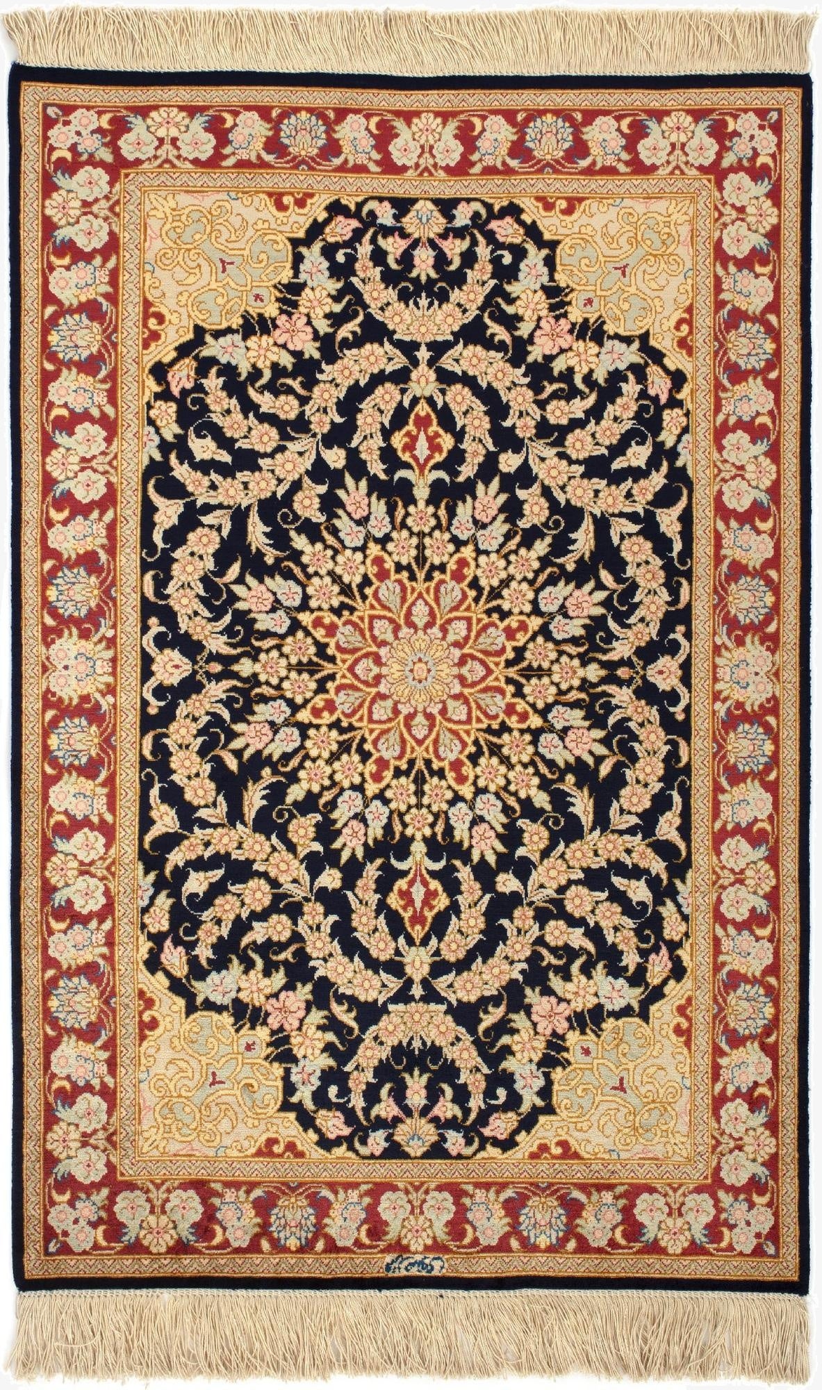  2' 7 x 4' Ghom Silk Rug