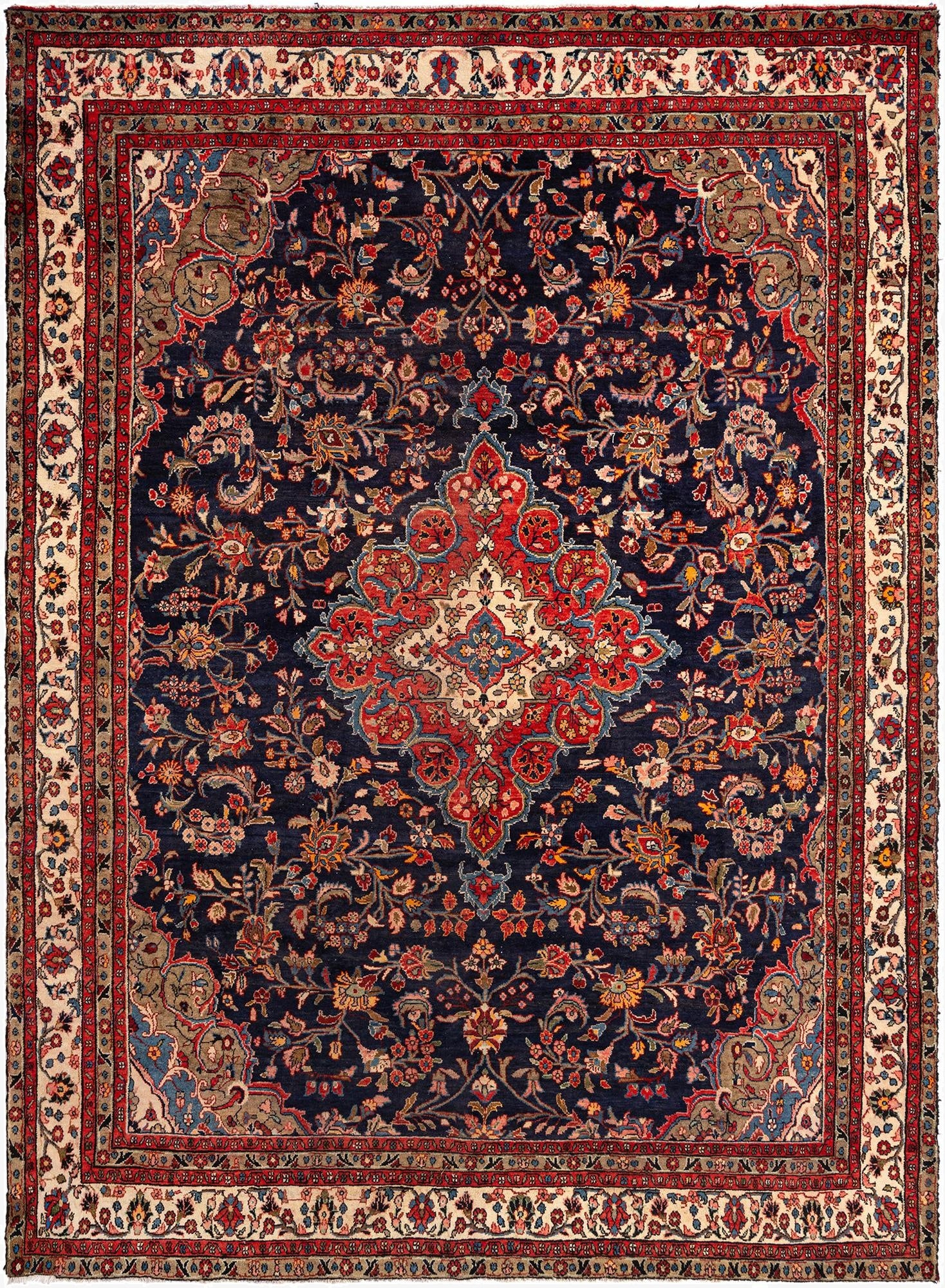  9' 7 x 12' 11 Hamedan Wool Rug