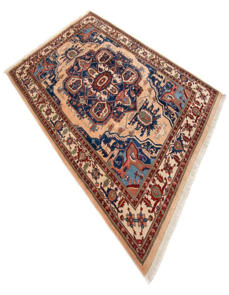 Detail image of  6' 7 x 9' 8  Hand Knotted Indo Tabriz Wool Rug