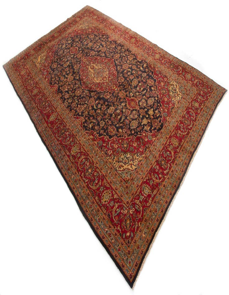 Detail image of  8' 4 x 13'  Hand Knotted Kashan Persian Wool Rug