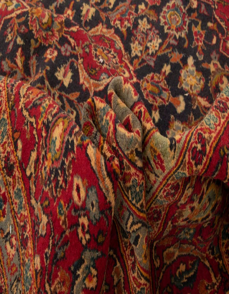 Detail image of  8' 4 x 13'  Hand Knotted Kashan Persian Wool Rug