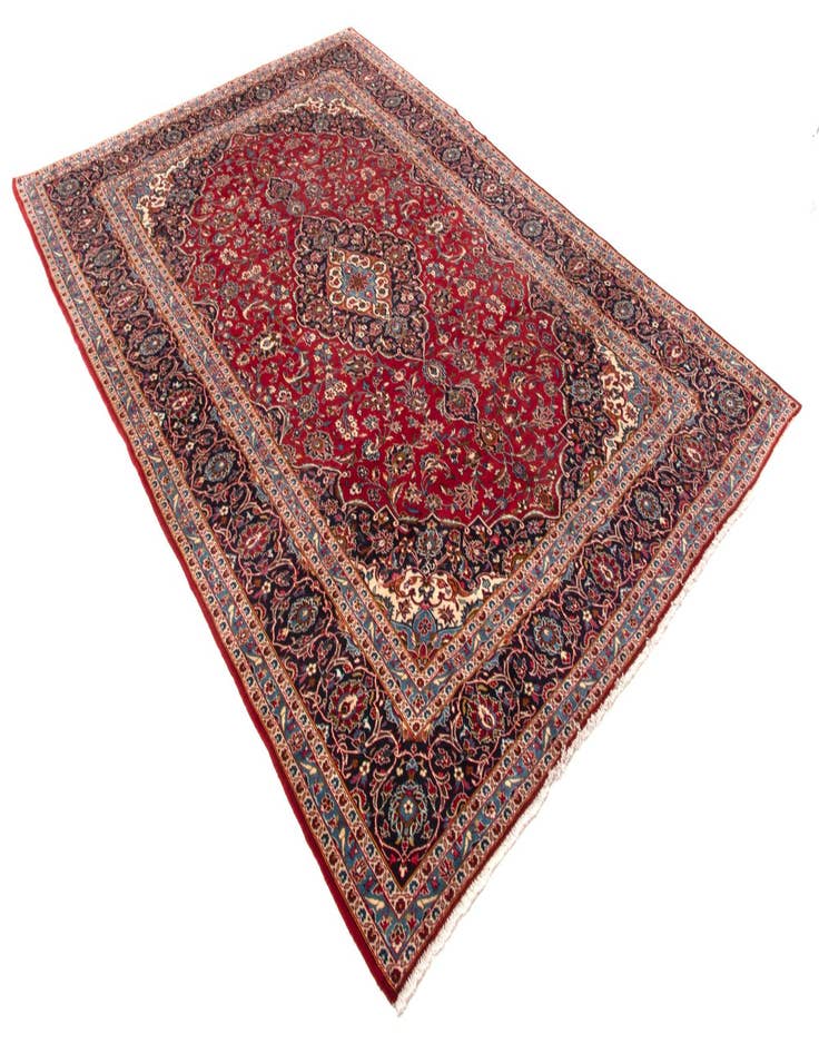 Detail image of  9' 9 x 13' 8  Hand Knotted Kashan Persian Wool Rug