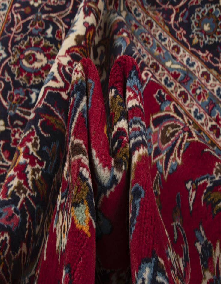 Detail image of  9' 9 x 13' 8  Hand Knotted Kashan Persian Wool Rug