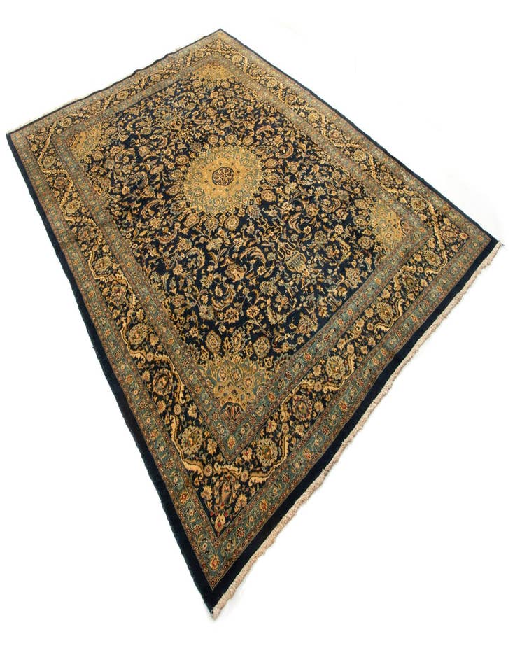 Detail image of  10' 1 x 13'  Hand Knotted Kashan Persian Wool Rug