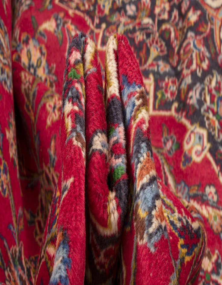 Detail image of  9' 3 x 12' 9  Hand Knotted Kashan Persian Wool Rug