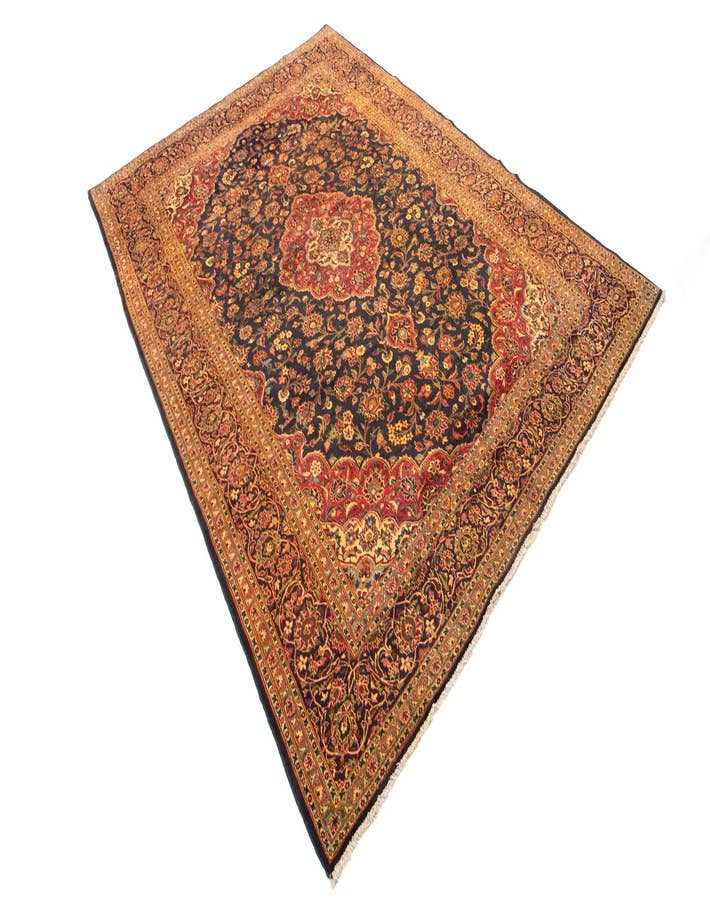 Detail image of  9' 7 x 13' 7  Hand Knotted Kashan Persian Wool Rug