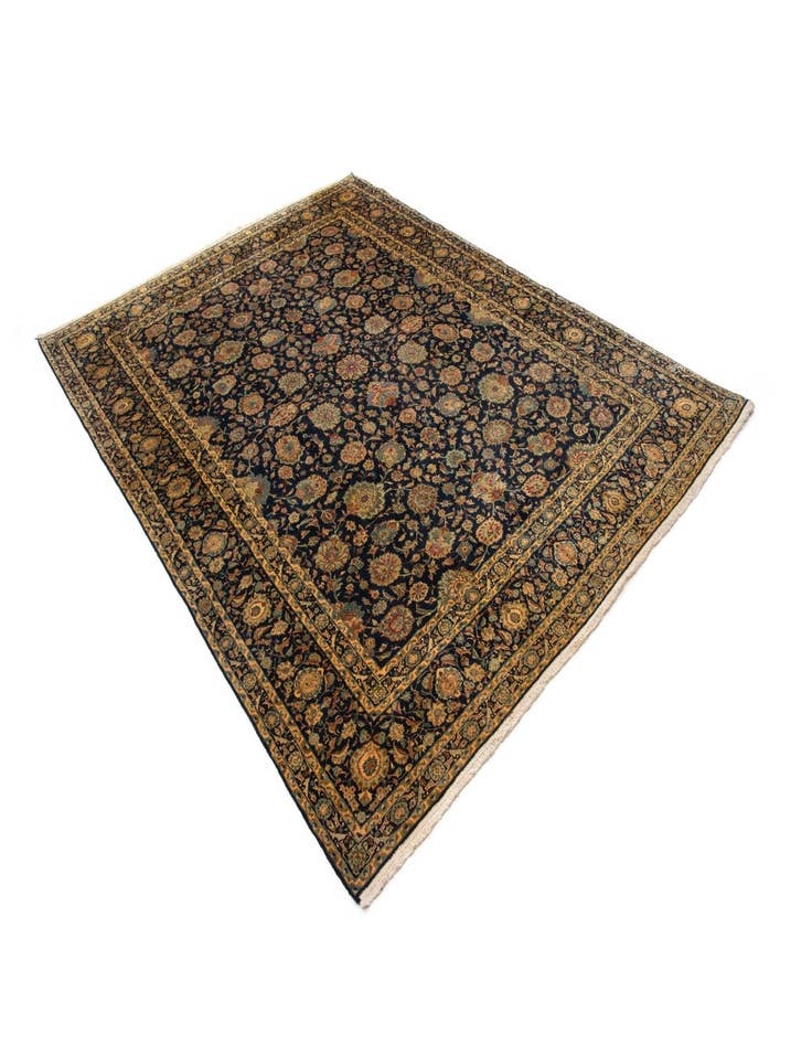 Detail image of  10' 3 x 13' 7  Hand Knotted Kashan Persian Wool Rug