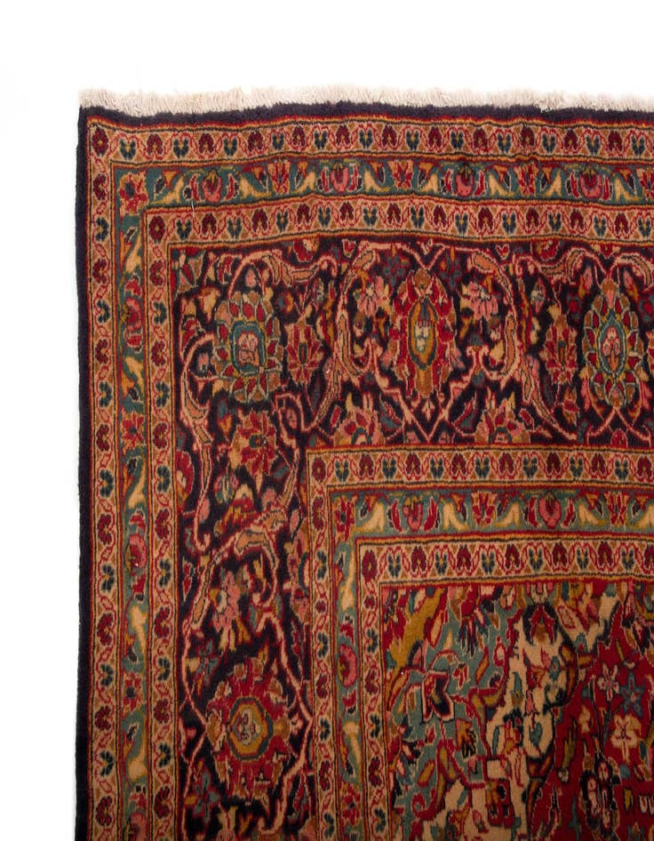 Detail image of  9' 6 x 14' 11  Hand Knotted Kashan Persian Wool Rug