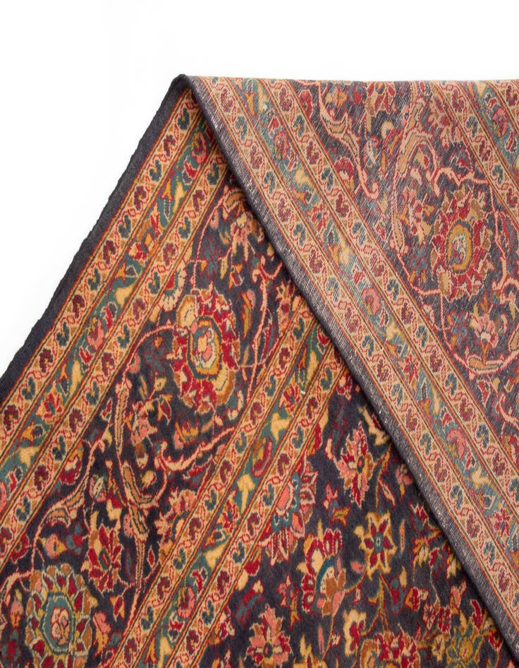 Detail image of  9' 6 x 14' 11  Hand Knotted Kashan Persian Wool Rug