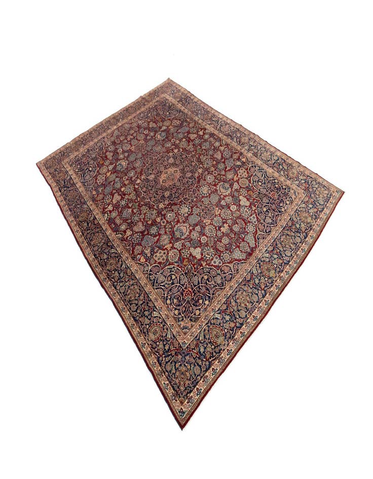 Detail image of  8' 10 x 12' 4  Hand Knotted Kashan Persian Wool Rug