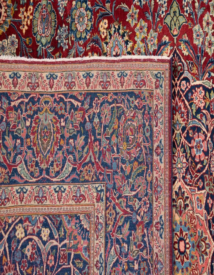 Detail image of  8' 10 x 12' 4  Hand Knotted Kashan Persian Wool Rug