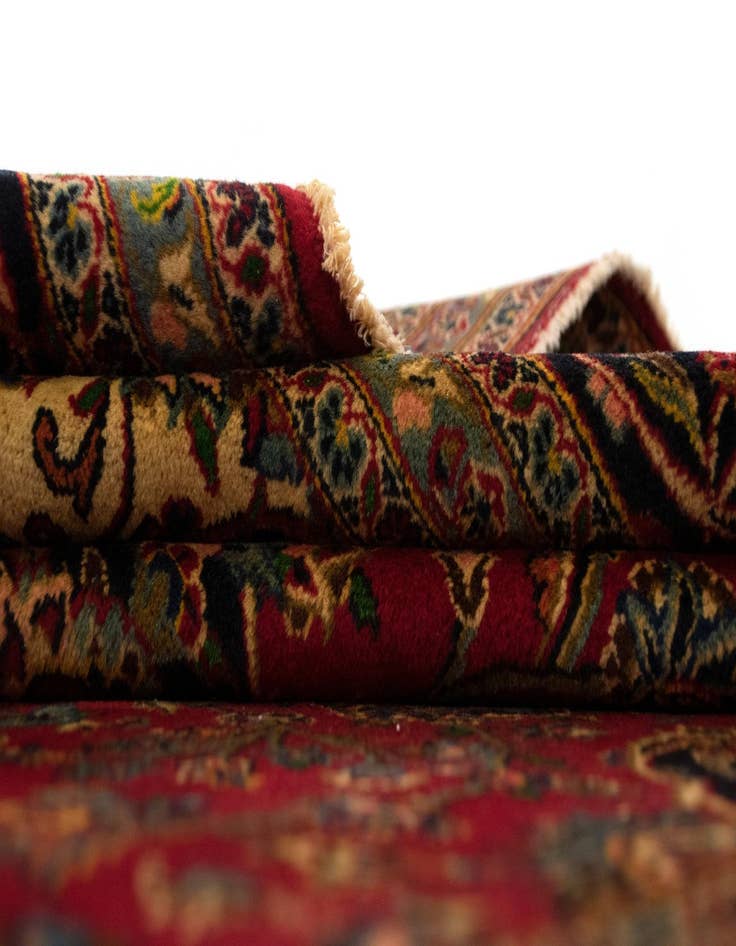 Detail image of  8' 3 x 11' 5  Hand Knotted Kashan Persian Rug