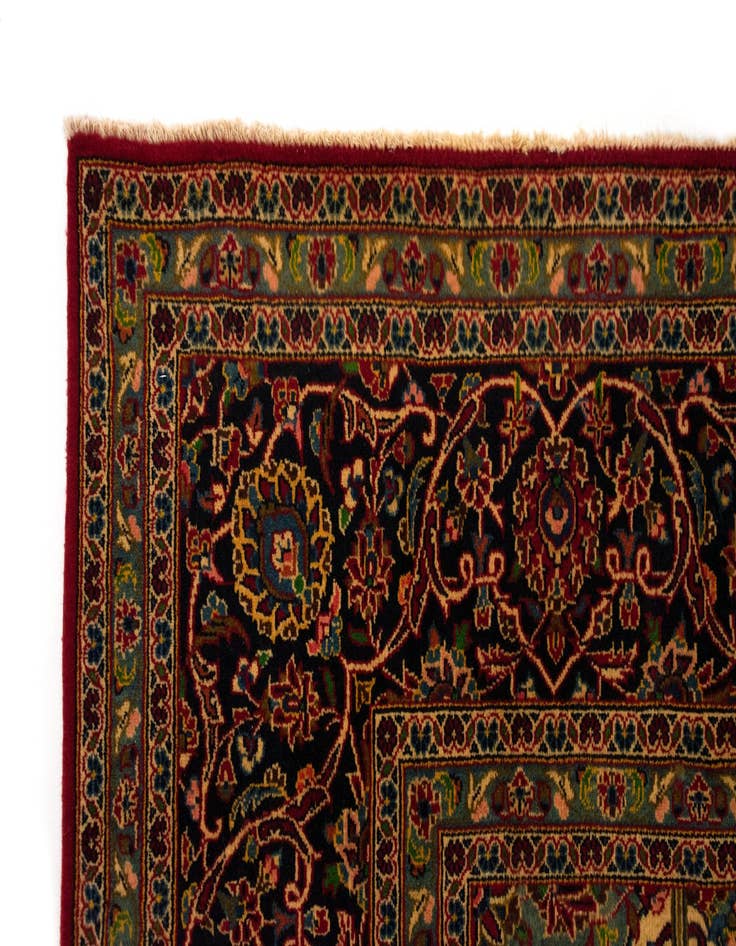 Detail image of  8' 3 x 11' 5  Hand Knotted Kashan Persian Rug