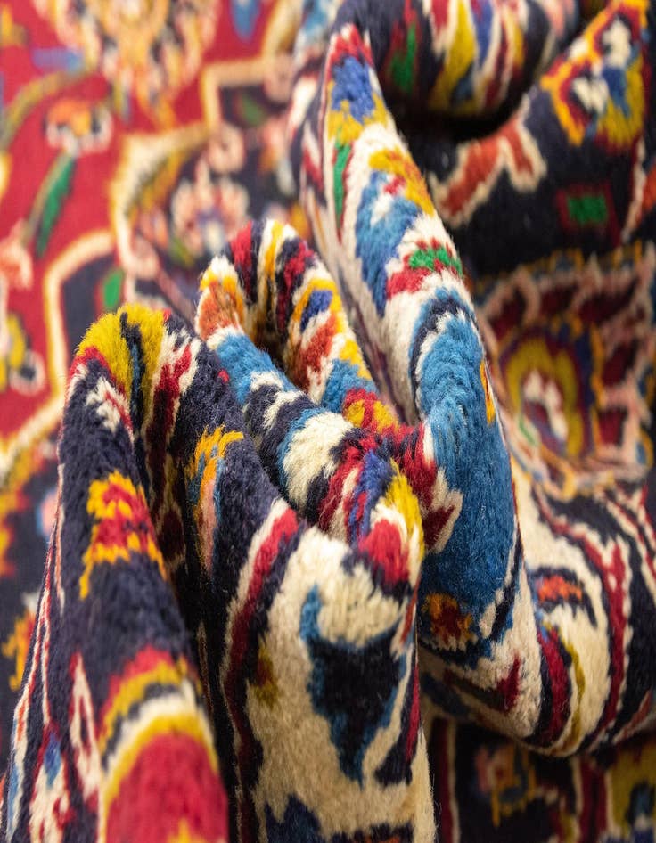 Detail image of  9' 11 x 12' 10  Hand Knotted Kashan Persian Wool Rug