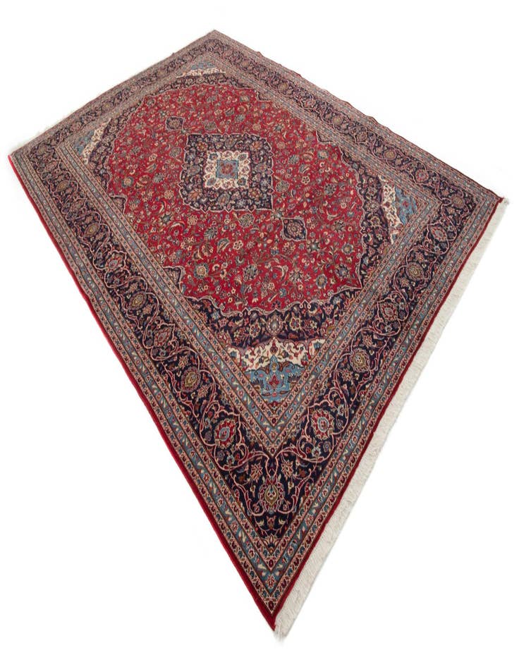 Detail image of  9' 8 x 13' 5  Hand Knotted Kashan Persian Wool Rug