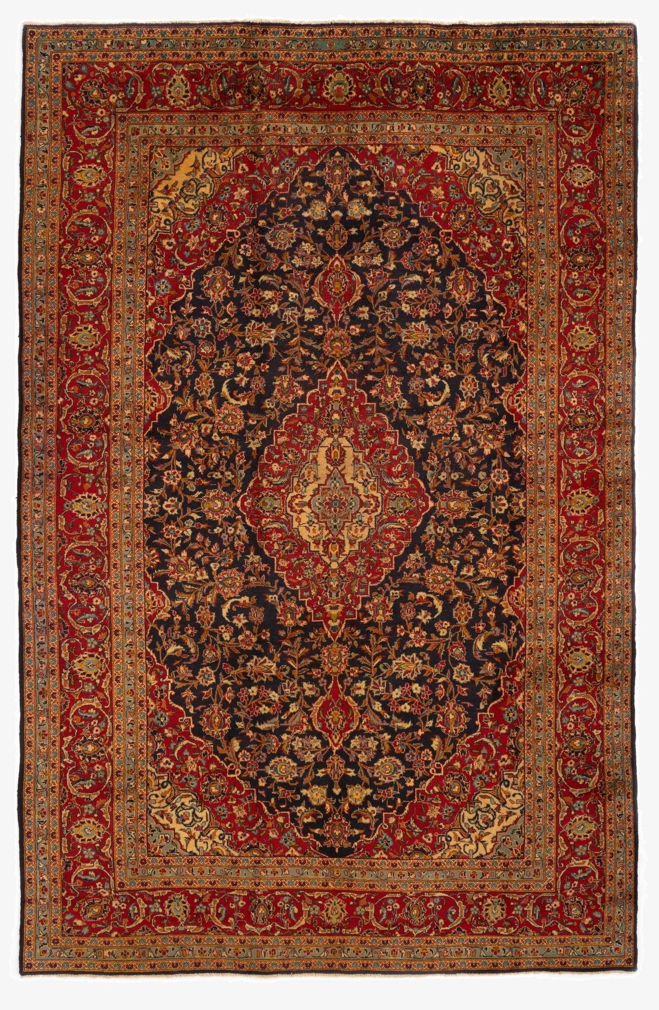  8' 4 x 13'  Hand Knotted Kashan Persian Wool Rug