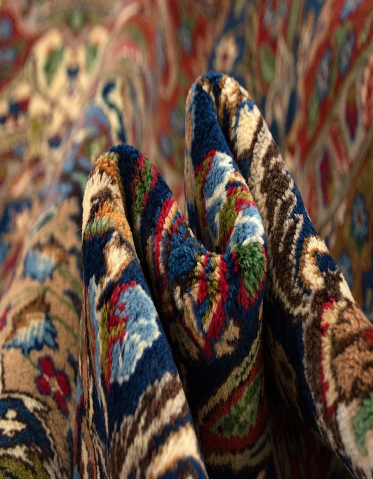 Detail image of  9' 9 x 12' 6  Hand Knotted Kashmar Persian Wool Rug
