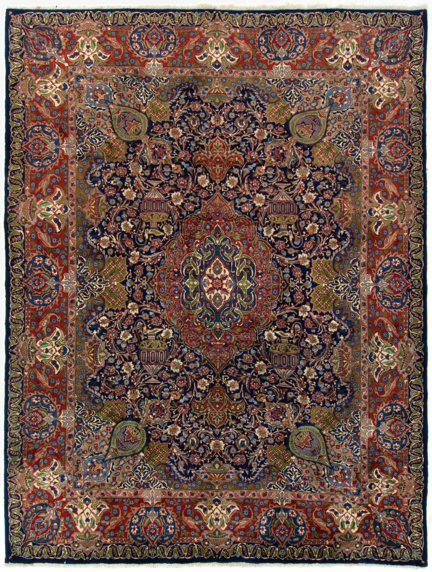  9' 9 x 12' 6  Hand Knotted Kashmar Persian Wool Rug